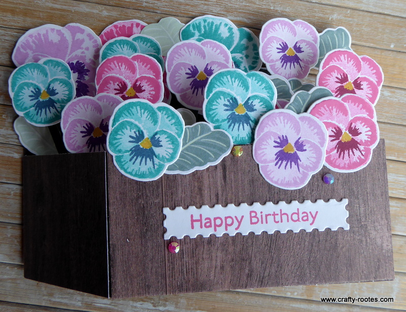 Box of Pansies for the Share It Sunday Blog Hop - Crafty-rootes
